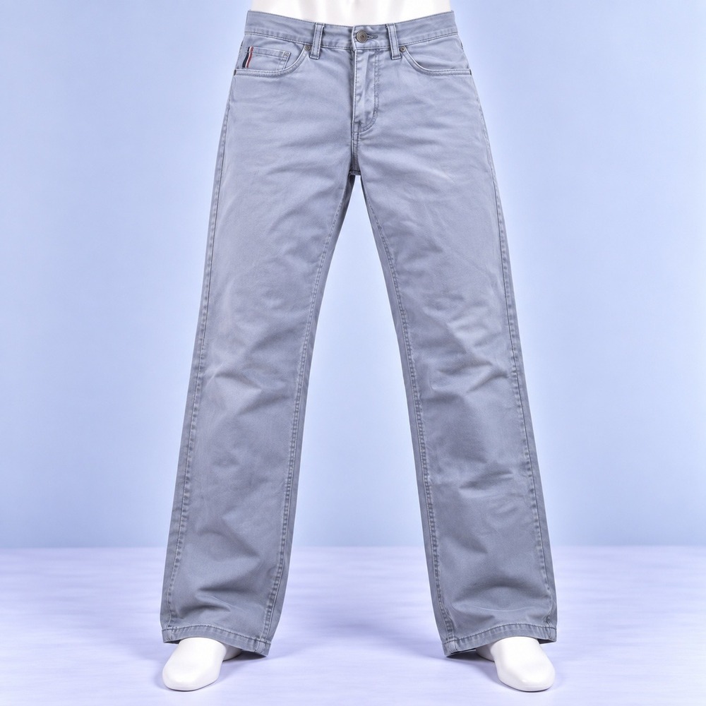 Tommy Hilfiger Straight Leg Pants Mens 31x30 Gray Blue Five Pocket Chinos